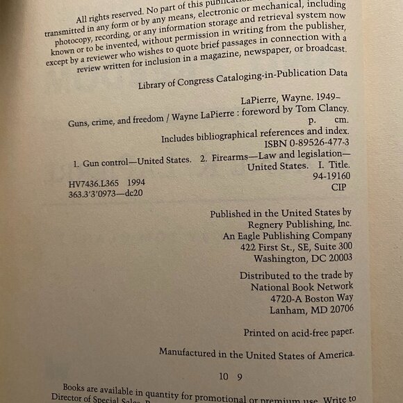 GUNS, CRIME, AND FREEDOM BOOK BY WAYNE LAPIERRE NEW CONDITION - Picture 4 of 7